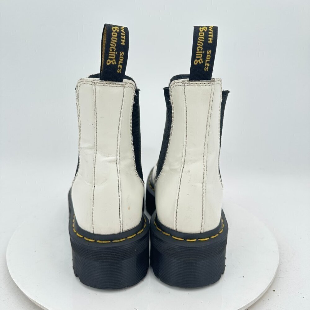 Dr. Martens 2976 Quad Women Size 7 White Leather Elastic Platform Chelsea Boot - Picture 5 of 11